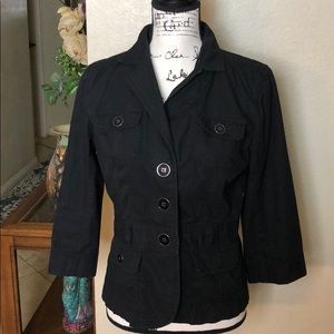 LOFT | Black Button Down Top